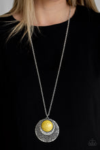 Load image into Gallery viewer, Medallion Meadow - yellow necklace 687
