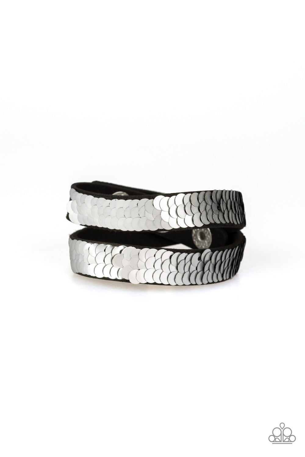 Under The SEQUINS - Silver snap bracelet A008