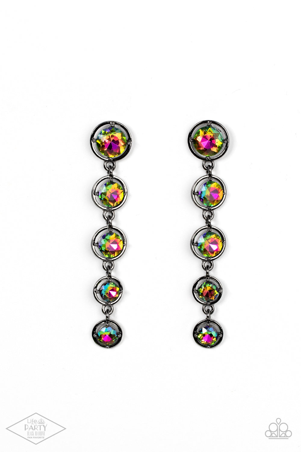 Drippin' In Starlight - Multi oil spill earring D031