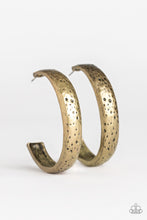 Load image into Gallery viewer, Rustic Revolution - brass hoop earring 841
