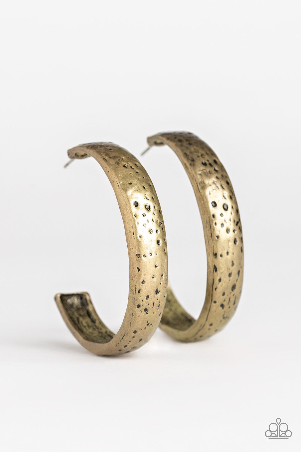 Rustic Revolution - brass hoop earring 841