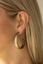 Load image into Gallery viewer, Rustic Revolution - brass hoop earring 841
