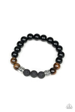 Load image into Gallery viewer, Mantra - brown lava beads bracelet 768
