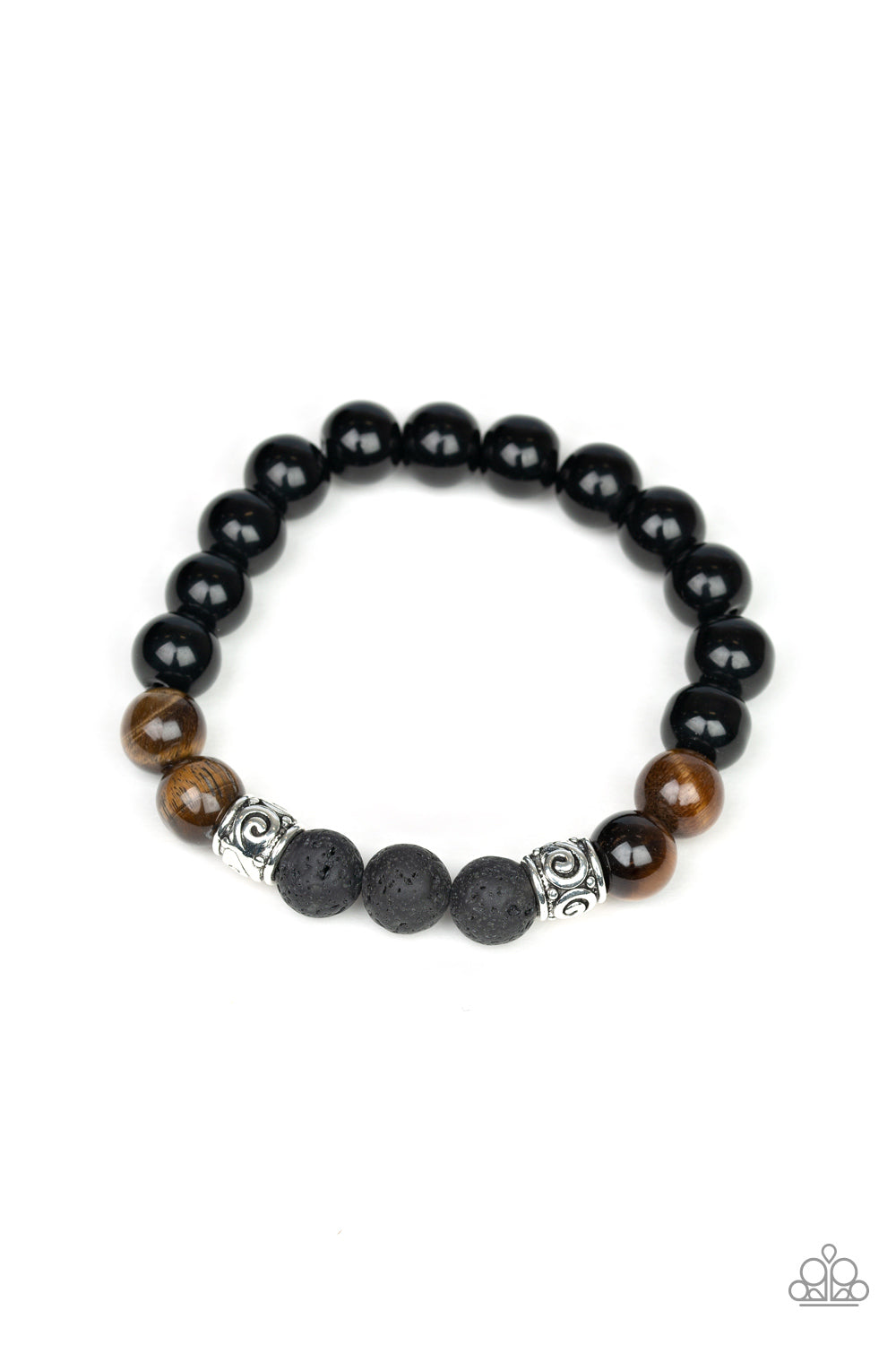 Mantra - brown lava beads bracelet 768