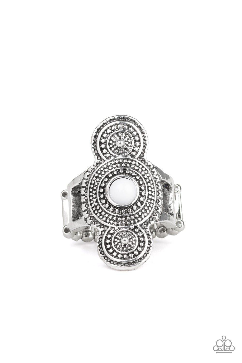 Desert Mandalas - White ring 1577