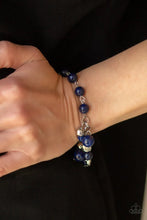 Load image into Gallery viewer, Glossy Glow - Blue - Silver Charms bracelet D028

