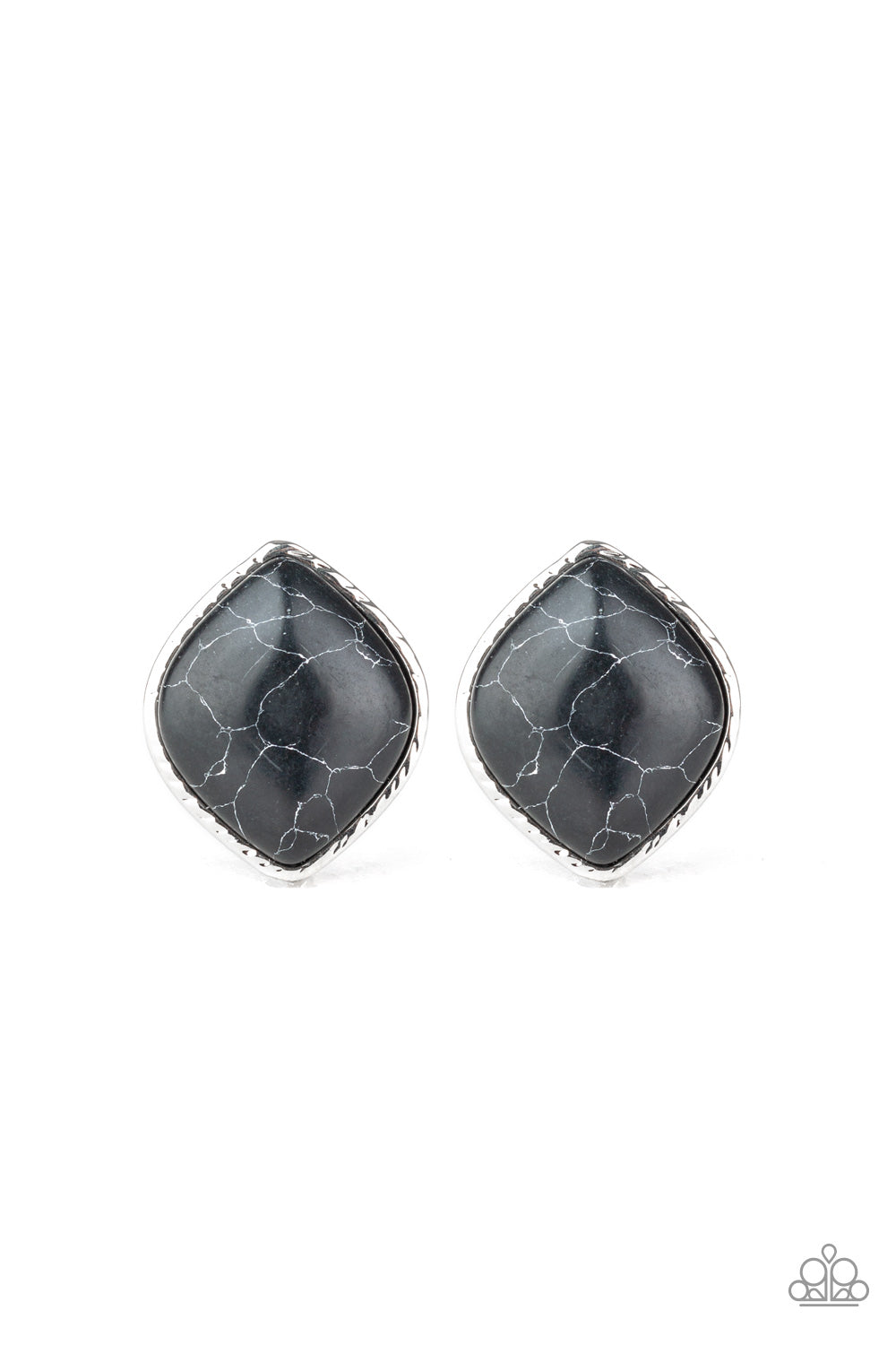 Marble Marvel - Black post earring D043