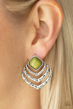 Load image into Gallery viewer, Rebel Ripple - Green post Earring 975

