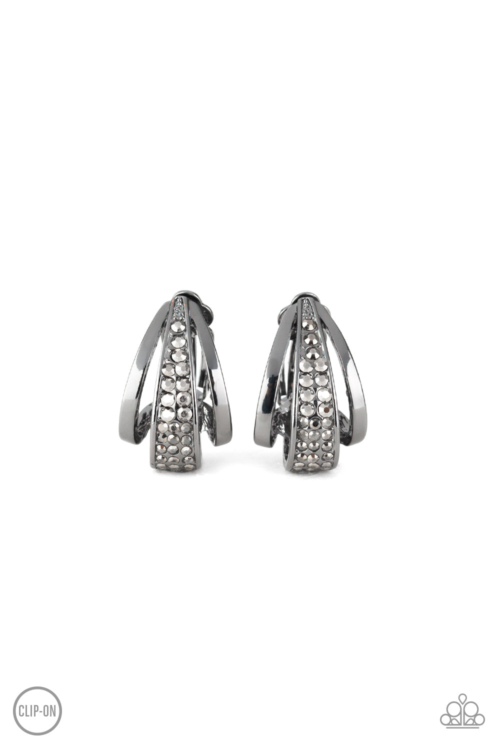 Bank Night - Black clip-on earring 891