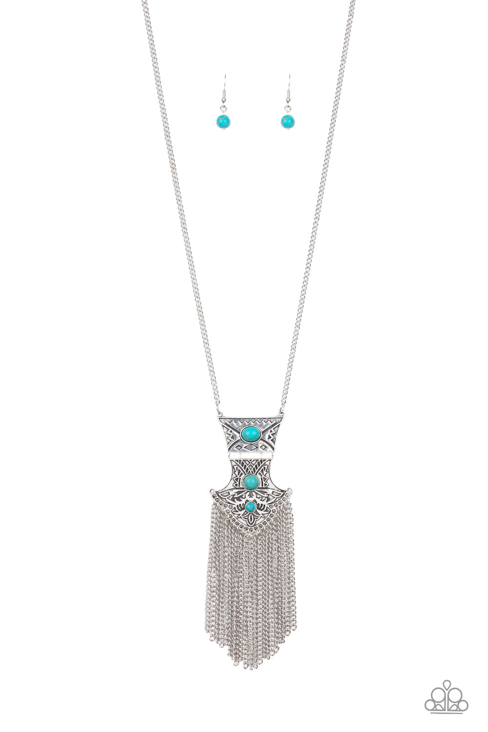 Totem Tassel - Blue necklace 946
