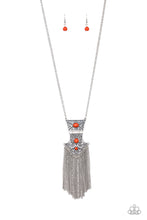 Load image into Gallery viewer, Totem Tassel - Orange necklace 735

