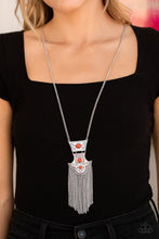 Load image into Gallery viewer, Totem Tassel - Orange necklace 735
