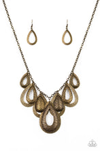 Load image into Gallery viewer, Teardrop Tempest - Brass necklace 884

