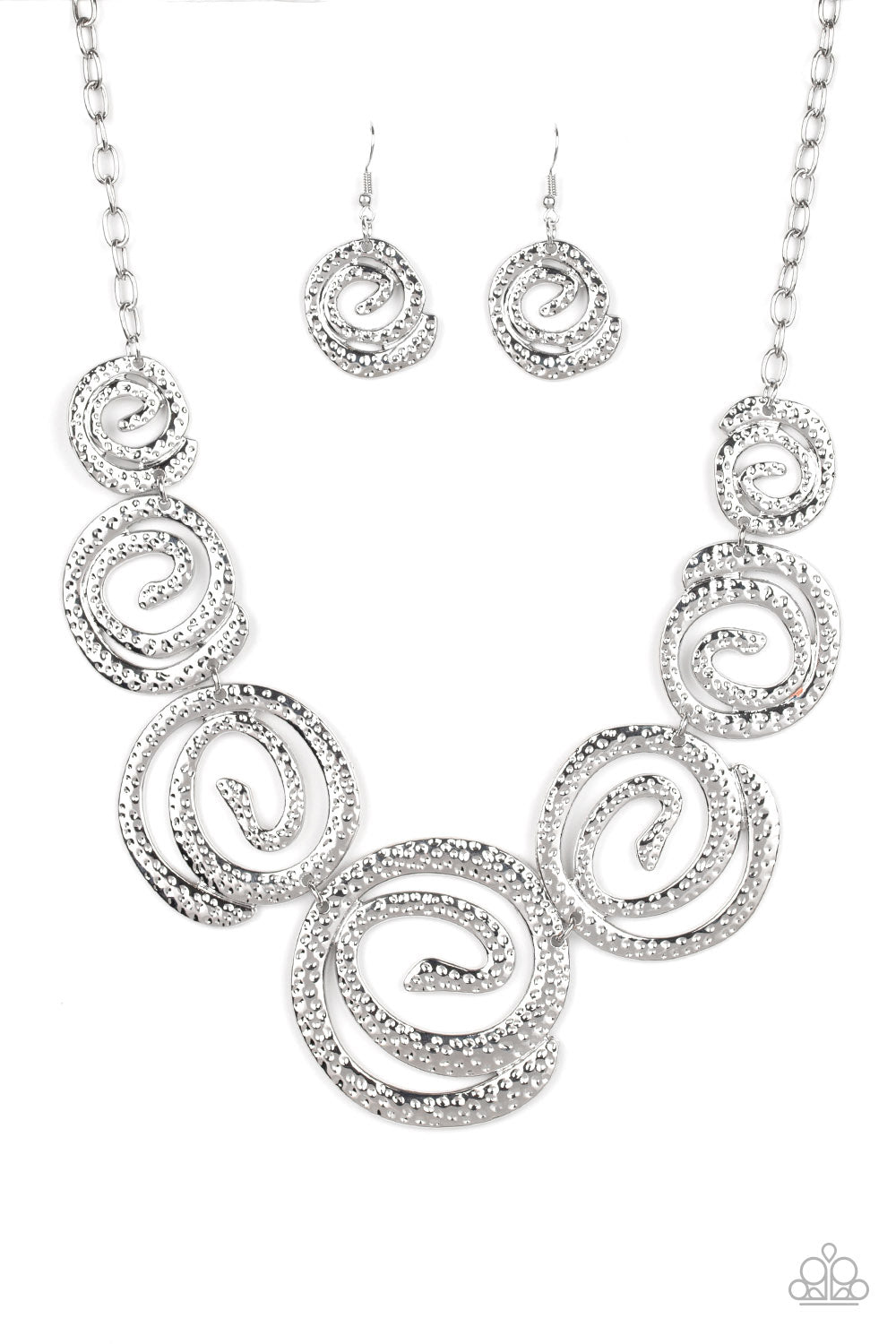 Statement Swirl - Silver necklace 930