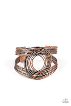 Load image into Gallery viewer, Rustic Coils - copper cuff bracelet E096
