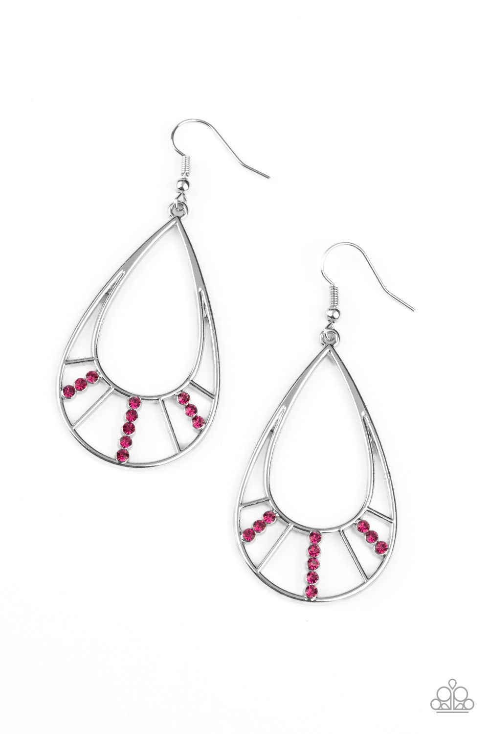 Line Crossing Sparkle - pink earring 716