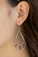 Load image into Gallery viewer, Line Crossing Sparkle - pink earring 716
