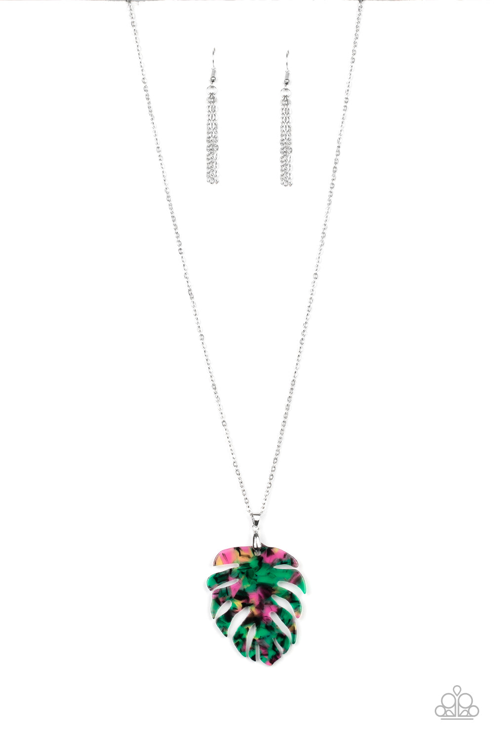 Prismatic Palms - green necklace 603