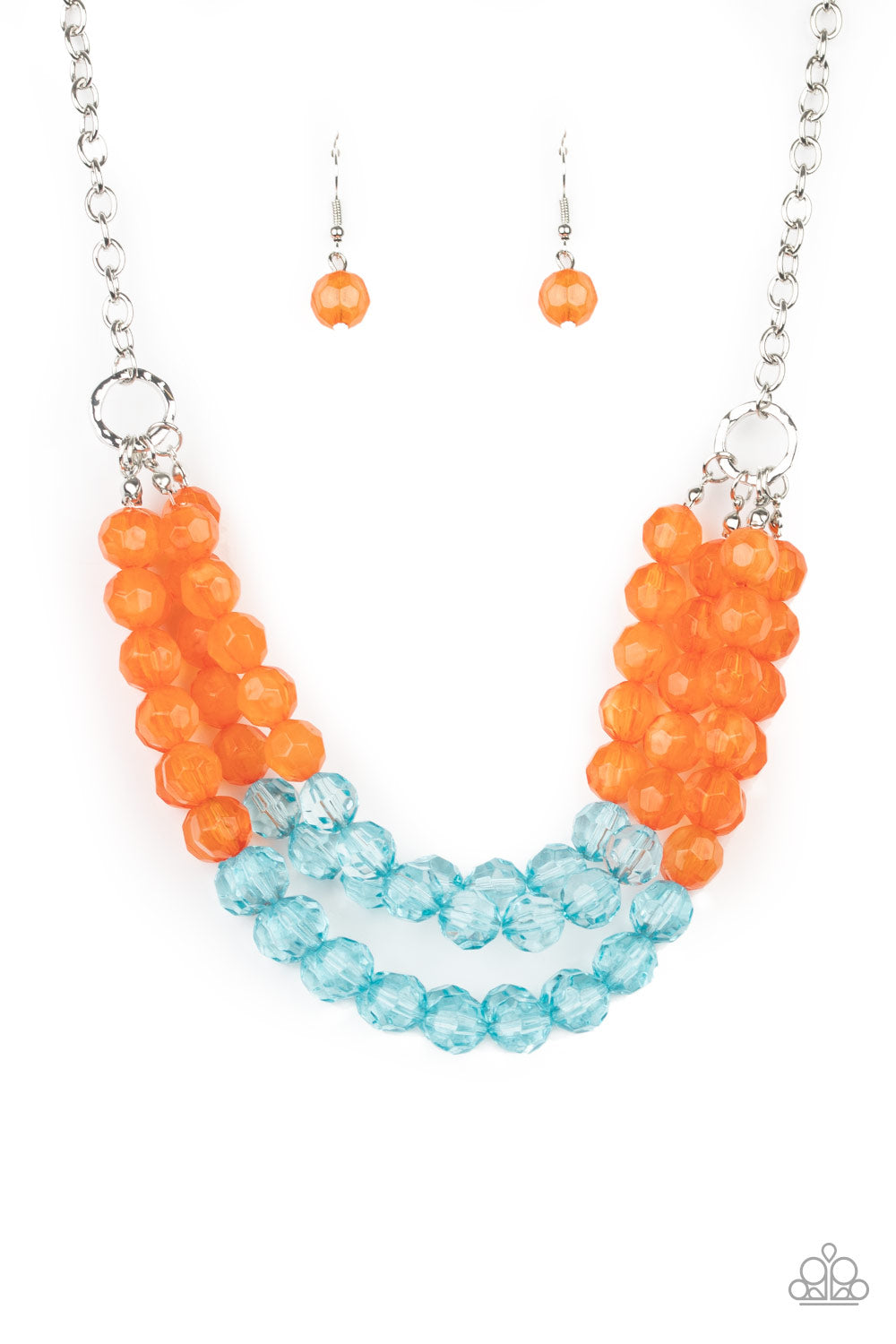 Summer Ice - orange necklace 582
