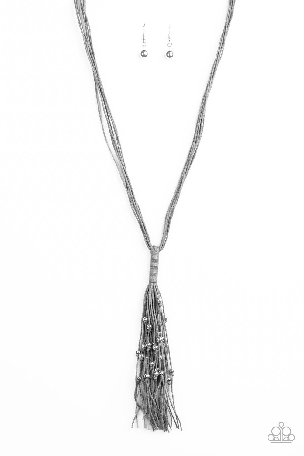Hand-Knotted Knockout - Silver necklace  665