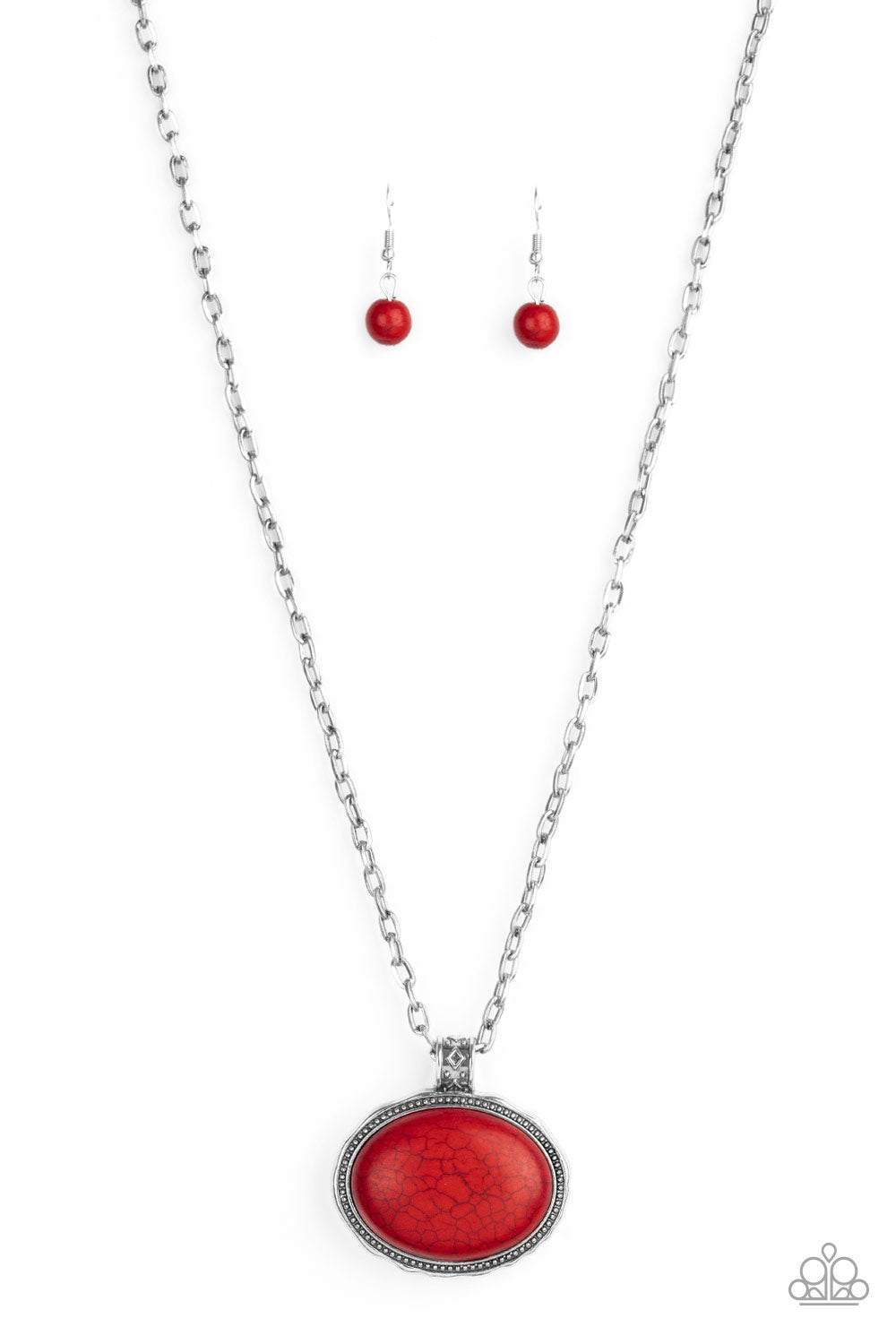 Sedimentary Colors - red necklace 686