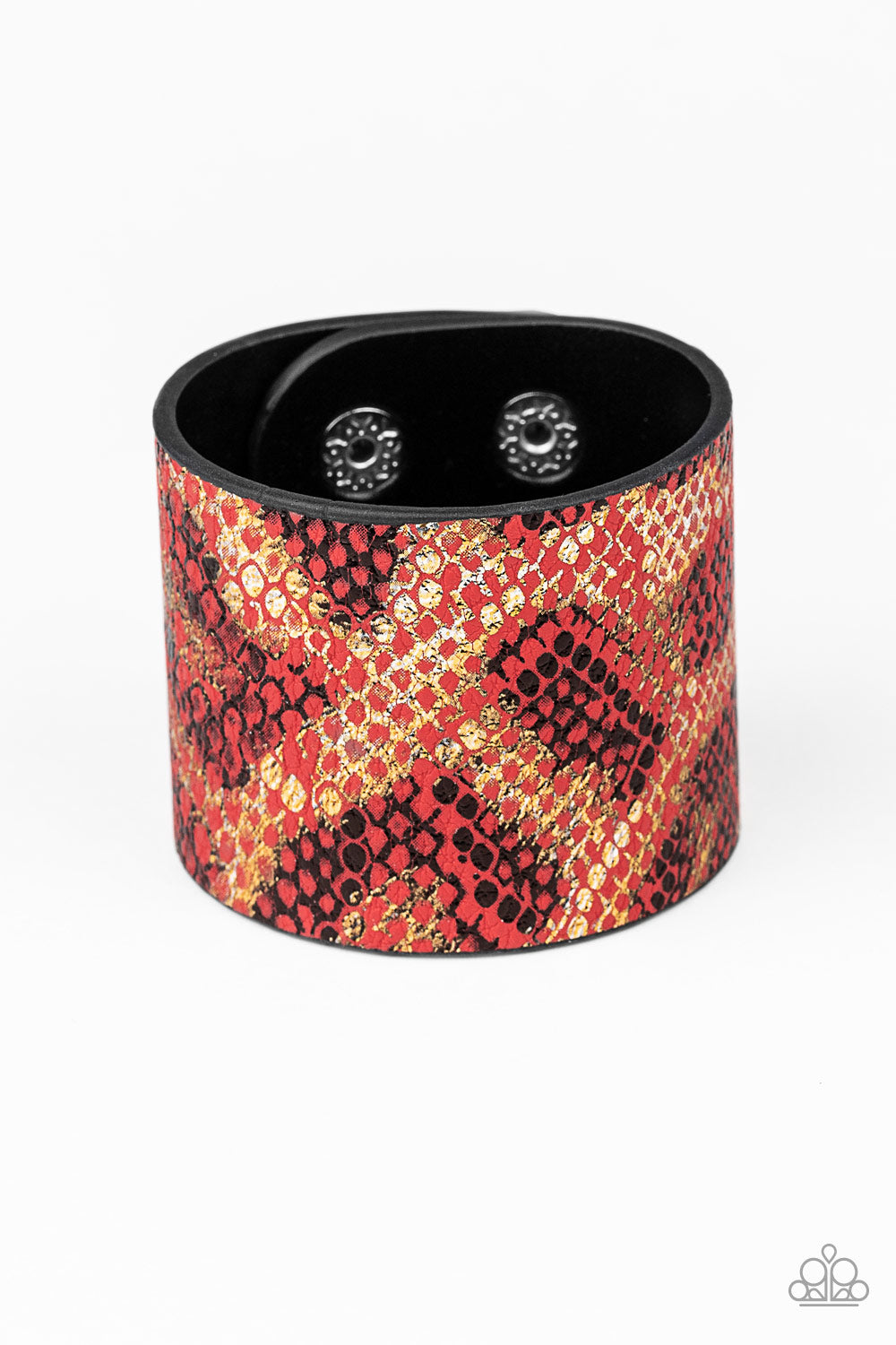 Serpent Shimmer - Red urban snap bracelet C028