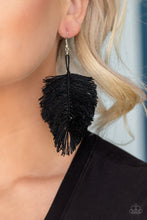Load image into Gallery viewer, Hanging By A Thread - black earring 812

