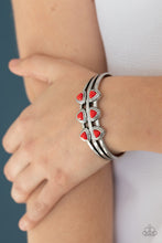 Load image into Gallery viewer, Tribal Triad - red cuff bracelet E097
