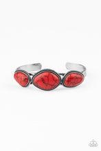 Load image into Gallery viewer, Stone Solace - Red cuff bracelet 967
