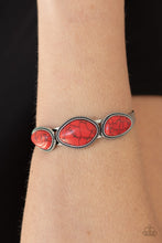 Load image into Gallery viewer, Stone Solace - Red cuff bracelet 967
