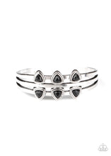 Load image into Gallery viewer, Tribal Triad - Black cuff bracelet 1666
