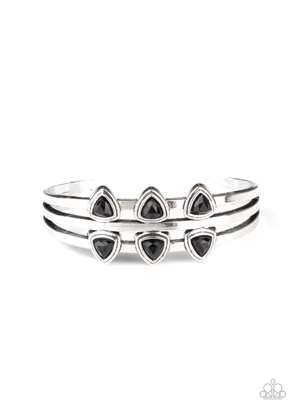 Tribal Triad - Black cuff bracelet 1666