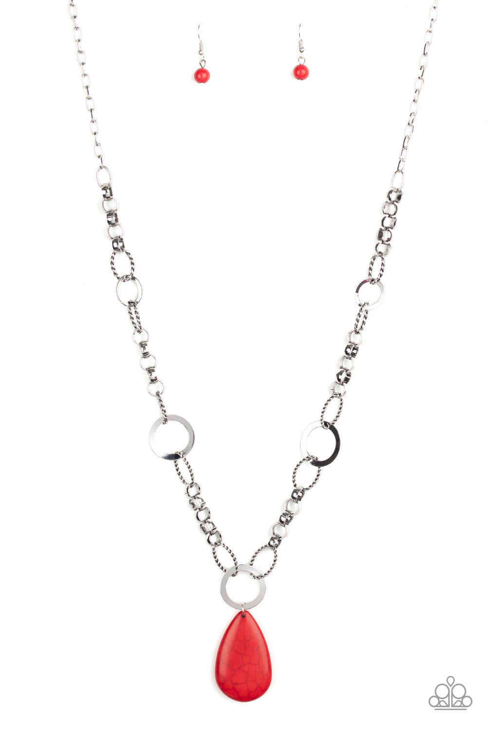 Recycled Refinement - Red necklace 991