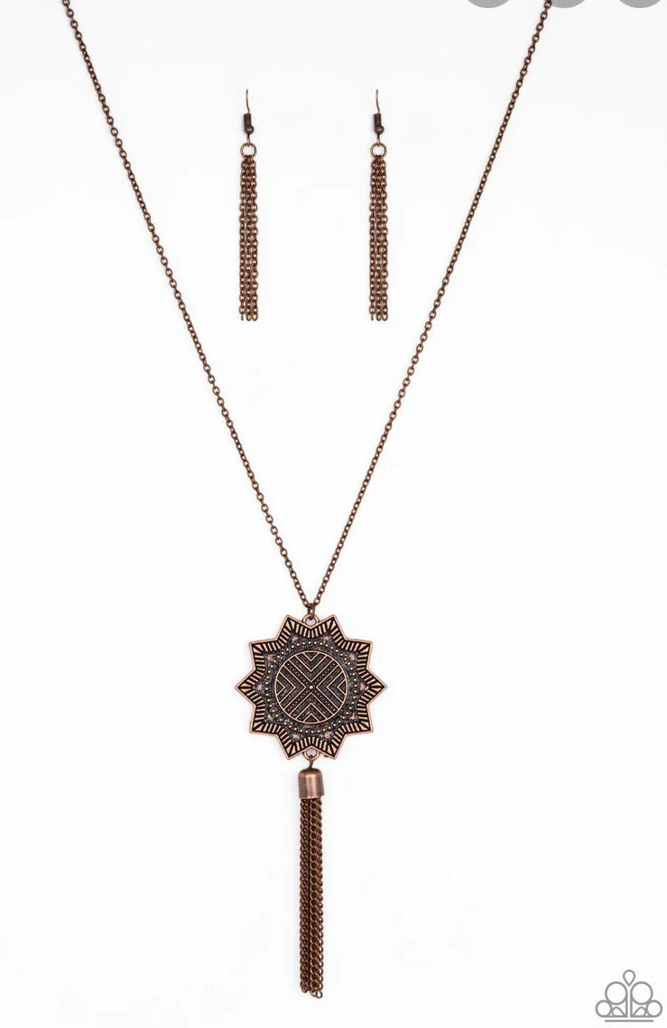 From Sunup to Sundown - brass necklace 853