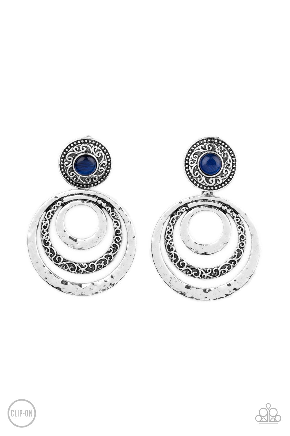 Bare Your Soul - Blue clip-on earring 958