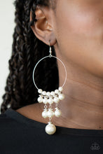 Load image into Gallery viewer, Working The Room - White hoop earring 1955
