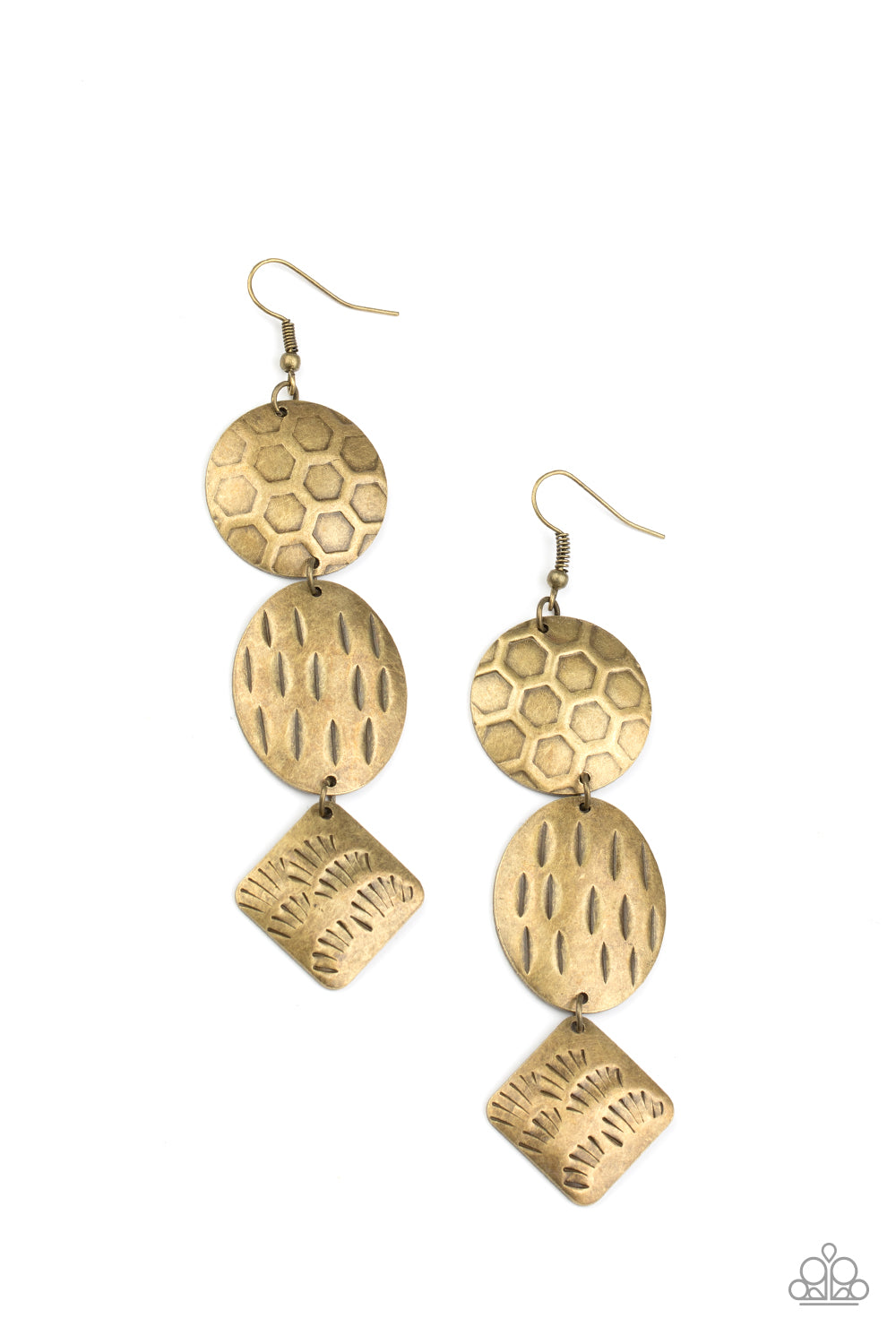 Mixed Movement - Brass earring 942