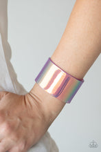 Load image into Gallery viewer, Holographic Aura - Purple cuff bracelet C011
