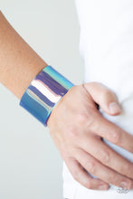 Load image into Gallery viewer, Holographic Aura - Blue cuff bracelet 520
