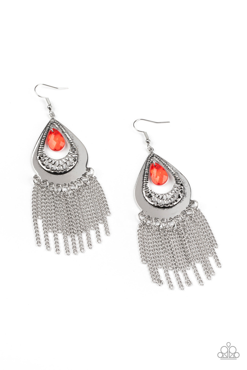 Scattered Storms - Red earring 940