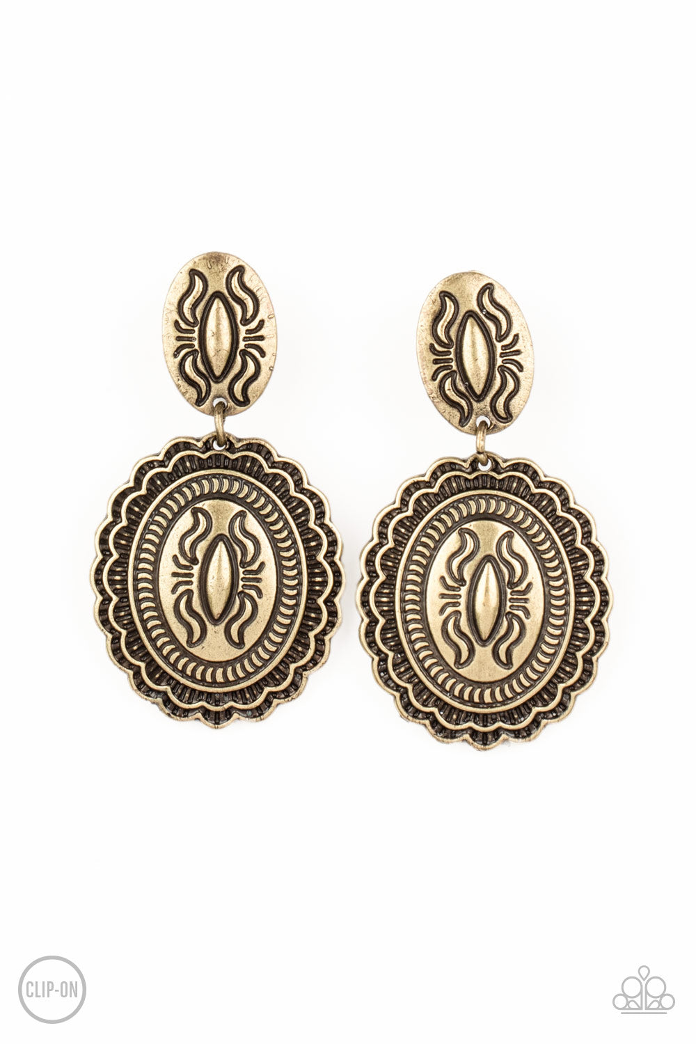 Ageless Artifact - Brass clip-on earring 1614
