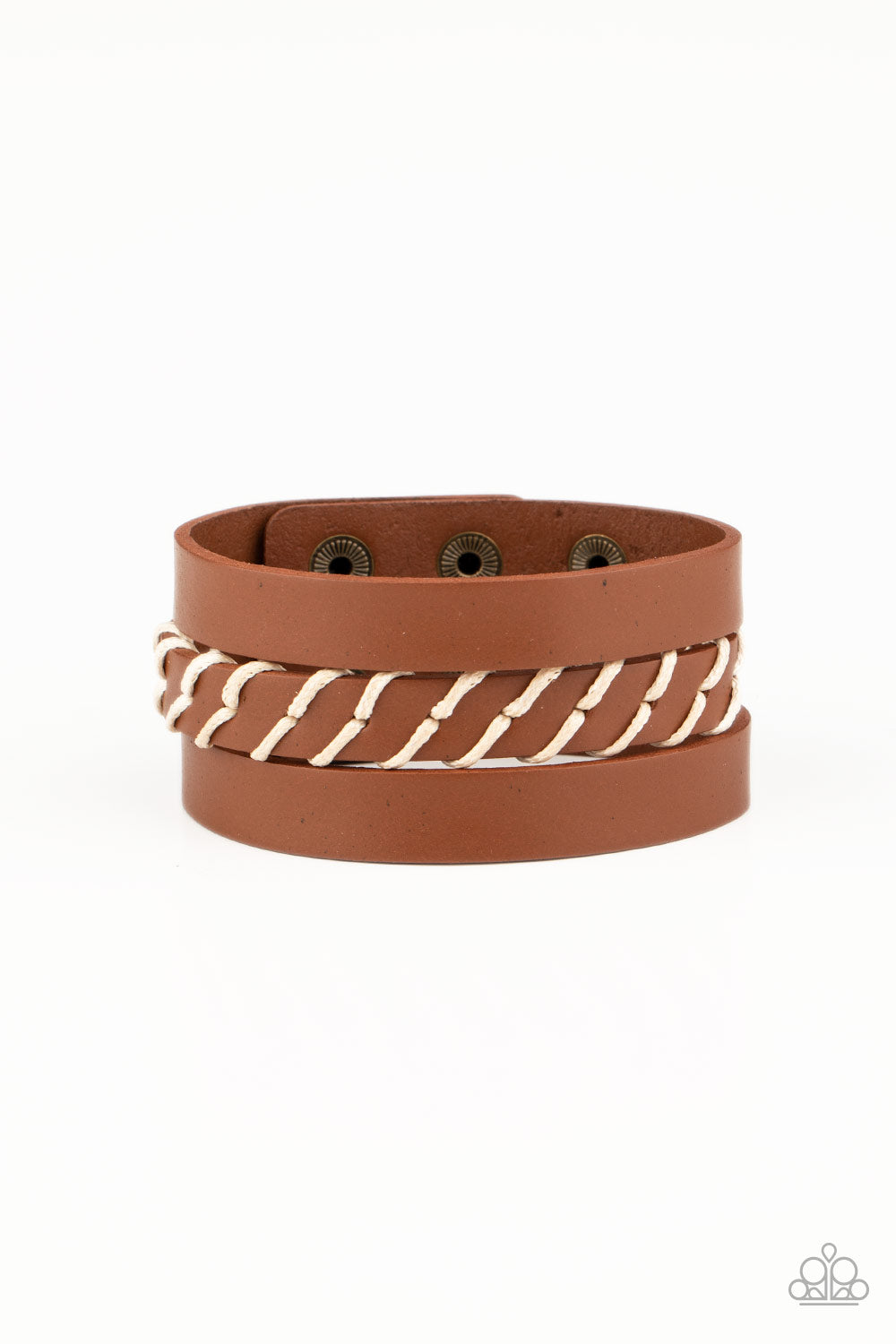 Backroad Bounty - Brown snap bracelet C028