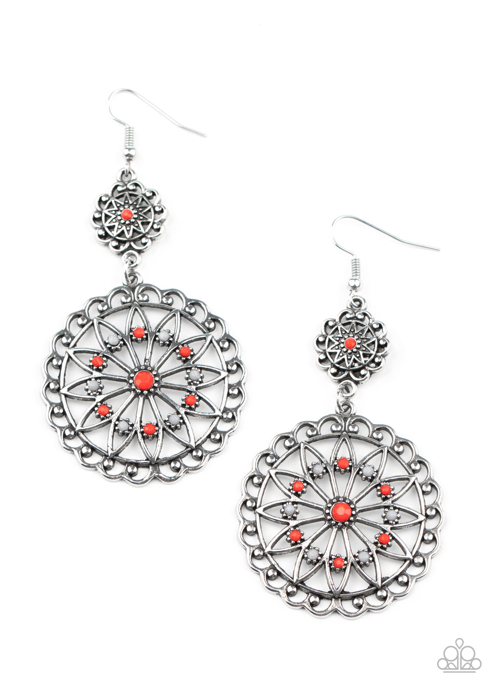 Beaded Brilliance - Red earring 864