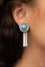 Load image into Gallery viewer, Desert Amulet - Blue clip-on earring 1601

