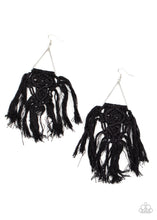Load image into Gallery viewer, Modern Day Macrame - Black earring 1971
