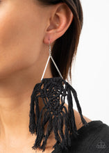 Load image into Gallery viewer, Modern Day Macrame - Black earring 1971
