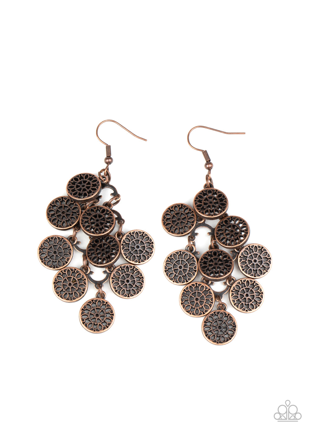Blushing Blooms - Copper earring 943