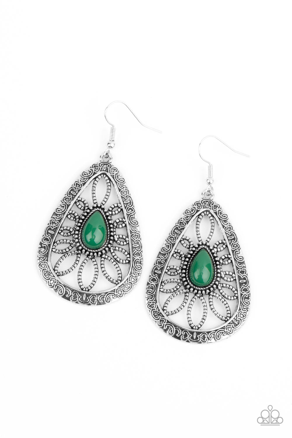 Floral Frill - Green earring 920