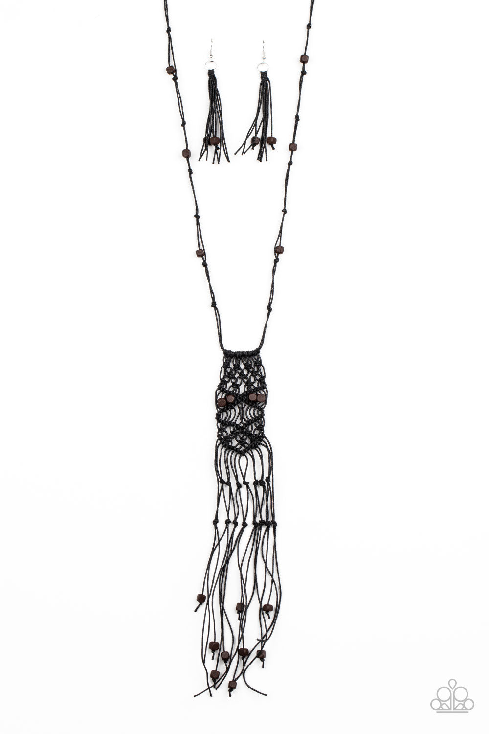 Macrame Majesty - Black necklace 556