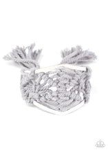 Load image into Gallery viewer, Macrame Mode - Silver cuff bracelet 546
